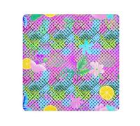 ODAWA Borsa cosmetica portatile in tessuto autoadesivo tropicale floreale colorato per viaggi 55,1 x 55,1 cm