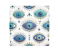 ODAWA Borsa magica per cosmetici, in stile bohémien, con occhio malocchio, in tessuto magico, autoadesivo, per elettronica, 35 x 35 cm