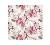 ODAWA Borsa per cosmetici in tessuto autoadesivo, 35,1 x 35,1 cm, vintage, floreale, bianca, pieghevole, portatile, per viaggi, Bianco Floreale Vintage, 13.8x13.8in, Bianco Floreale Vintage