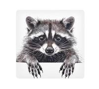 ODAWA Borsa per cosmetici in tessuto autoadesivo con gatti neri, 35,8 x 35,8 cm, borsa cosmetica portatile in panno magico per viaggi, Stampa Procione Nero Bianco, 13.8x13.8in, Stampa Procione Nero