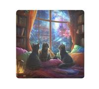 ODAWA Borsa per fotocamera in tessuto da 45 cm, motivo: biblioteca dei gatti con galassia, flessibile, pieghevole, autoadesiva, in tessuto leggero, per obiettivo della fotocamera