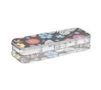 ODAWA Butterfly Garden - Astuccio per matite a due piani, per ragazzi, 21,1 x 7,6 x 4,8 cm (lunghezza x larghezza x altezza)