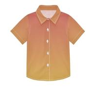 ODAWA Camicia a maniche corte con bottoni a maniche corte per ragazzi rossa e blu sfumata camicia con bottoni per feste di compleanno, Giallo Arancio Gradiente, 4 anni