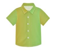 ODAWA Camicia a maniche corte con bottoni a maniche corte per ragazzi rossa e blu sfumata camicia con bottoni per feste di compleanno, Giallo Verde Sfumato (1), 4 anni