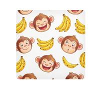 ODAWA Cartoon Monkey Banane Bianco Panno Autoadesivo Panno Multiuso Wrap Cloth, Autoadesivo Wraps per Elettronica 45 x 45 cm