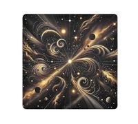 ODAWA Celestial nero e oro panno autoadesivo 13,8 x 13,8 pollici Open Lay Flat Makeup Bag Magic autoadesivo panno per fotocamera, obiettivo, computer portatile