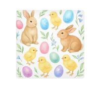 ODAWA Conigli colorati uova di Pasqua bianche panno autoadesivo magico autoadesivo panno protettivo per archiviazione protezione per fotocamera e obiettivo 45 x 45 cm