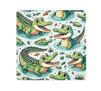 ODAWA Crocodile Fun - Borsa per il trucco in tessuto autoadesivo, 35 x 35 cm, per fotocamera e obiettivo