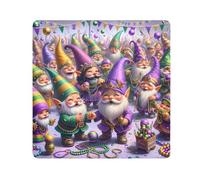 ODAWA Custodia per obiettivo antigraffio da 13,8 pollici, con gnomi Mardi Gras viola, capacità variabile, borsa cosmetica, involucri autoadesivi per elettronica