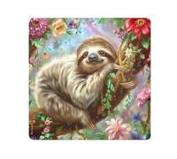 ODAWA Custodia protettiva per fotocamera con bradipo primaverile, in tessuto autoadesivo floreale, 55,1 x 55,1 cm, borsa cosmetica portatile per viaggi