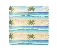 ODAWA Custodia protettiva per fotocamera tropicale, spiaggia, oceano, nuvole, autoadesiva, portatile, borsa cosmetica per viaggi, 55,1 x 55,1 cm