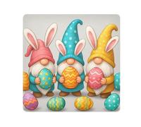 ODAWA Custodia protettiva per obiettivo antigraffio con simpatici gnomi e uova di Pasqua, borsa per il trucco piatta, facile da riporre, panno magico per fotocamera, 55 x 55 cm