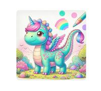 ODAWA Custodia protettiva per obiettivo della fotocamera, con simpatico dinosauro e unicorno, autoadesivo, 35 x 35 cm, antigraffio, per attrezzature