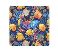 ODAWA Custodia protettiva pieghevole con simpatico scoiattolo e funghi, in tessuto autoadesivo, 35,1 x 35,1 cm, borsa per cosmetici portatile per viaggi, Pesce Coralli Vibranti, 13.8x13.8in, Pesce