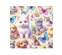 ODAWA Cute Animals 45 x 45 cm panno autoadesivo antigraffio lente fotocamera Wrap, panno leggero involucro per obiettivo fotocamera