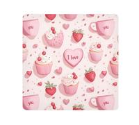 ODAWA Cute Cakes Cupcakes Fragole 45 x 45 cm Panno autoadesivo antigraffio Lens Wrapping per obiettivo fotocamera