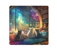 ODAWA Cute Cats Colorful 45 x 45 cm panno autoadesivo morbido riutilizzabile panno avvolgente, lavabile lente sacchetto per fotocamera, laptop, cosmetici