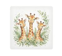 ODAWA Cute Giraffes - Trousse per trucchi in tessuto autoadesivo bianco, portatile, per viaggi, 55 x 55 cm