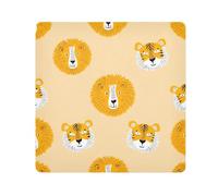 ODAWA Cute Lion Tiger Faces Yellow 55,1 x 55,1 cm panno autoadesivo antigraffio Lens Camera Wrap, facile da riporre panno magico per fotocamera