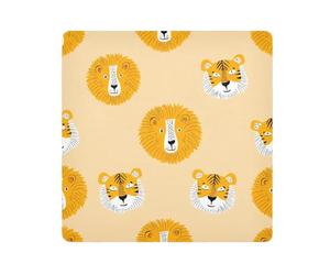 ODAWA Cute Lion Tiger Faces Yellow 55,1 x 55,1 cm panno autoadesivo antigraffio Lens Camera Wrap, facile da riporre panno magico per fotocamera