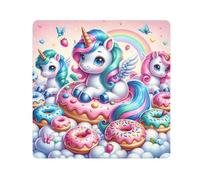 ODAWA Cute Unicorn Donuts Pink 55,1 x 55,1 cm panni autoadesivi antigraffio lente fotocamera Wrap, involucri autoadesivi per elettronica