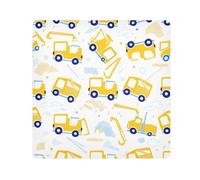 ODAWA Cute Yellow Construction Trucks Panno Autoadesivo 55 x 55 cm Cosmetic Bag Magic Cloth Wrap Protezione per fotocamera e obiettivo