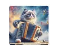 ODAWA Divertente gatto blu autoadesivo panno 45,7 x 45,7 cm panno autoadesivo involucro protettivo fotocamera involucro portatile borsa cosmetica per viaggi