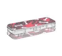 ODAWA Dog Bones - Scatola di matite in plastica trasparente con coperchio a scatto per la scuola, 21,1 x 7,6 x 4,8 cm (lunghezza x larghezza x altezza)