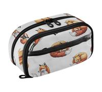 ODAWA Fox - Astuccio per cancelleria portatile con scomparti multipli, 21,1 x 7,9 x 12,4 cm, colore: bianco