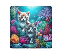 ODAWA Gattini colorati corallo autoadesivo panno 35,8 x 33,8 cm borsa cosmetica capacità variabile antigraffio attrezzature Wrap Storage Pouch