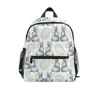 ODAWA Gray Rabbits - Zaini per bambini con targhetta per nome, per ragazze, con cinghie regolabili, Conigli grigi, Medium