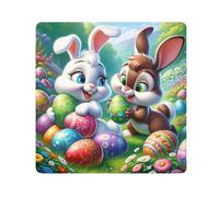 ODAWA Happy Easter Conigli e Uova Panno Autoadesivo 55 x 55 cm Magic Flessibile Pieghevole Self-Stick Makeup Bag Leggero Pieghevole Avvolgitore per Accessori Fotocamera