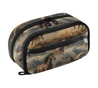 ODAWA Horse Sky - Organizer per cancelleria scolastica di grande capacità, per ragazzi, 21,1 x 7,9 x 12,4 cm