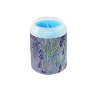ODAWA Lavagna per zampe di cane viola con fiori di lavanda, morbide setole slicone, detergente per zampe di cane per cuccioli