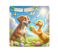 ODAWA Magic - Borsa per trucco, 34 cm, graziosi coniglietti pasquali in esecuzione, magica, flessibile, pieghevole, autoadesiva, per il trucco, protezione per obiettivo fotocamera, Cane di Pasqua