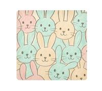 ODAWA Magic Cloth Bag Pastel Rabbit Faces Open lay Flat Makeup Bag, leggero panno involucro per obiettivo della fotocamera 55,1 x 55,1 cm