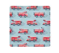 ODAWA Magic Cosmetics Pouch 13.8 in, Firetrucks Blue Open lay Flat Makeup Bag Tablet Laptop