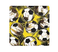 ODAWA Magic Cosmetics Pouch 45 cm, Palloni da calcio Giallo Nero Open Lay Flat Makeup Bag Wraps Autoadesivo per Elettronica