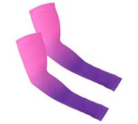 ODAWA Maniche a compressione a pois con foro per il pollice manica di raffreddamento del braccio di baseball, Rosa Viola Sfumato (1), taglia unica