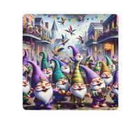 ODAWA Mardi Gras Gnomes Retro Street Panno autoadesivo 45,7 x 45,7 cm Magic Flessibile Pieghevole Self-Stick Makeup Bag Wrap Protezione per Fotocamera e Obiettivo
