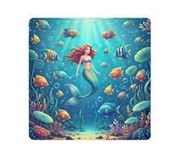 ODAWA Mermaid Red Tropical Fish Panno Autoadesivo Makeup Wrap Cloth Bag Leggero Pieghevole Wrapper per Accessori per Fotocamere 35,1 x 35,1 cm