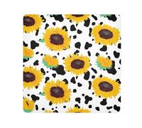 ODAWA Panni autoadesivi colorati con girasoli e mucca, 45,7 x 45,7 cm, capacità variabile, panno magico autoadesivo per fotocamera, obiettivo, computer portatile