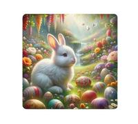 ODAWA Panno autoadesivo 35,1 x 35,1 cm marocchino pastello anti-graffio lente fotocamera Wrap borsa cosmetica portatile per viaggi, Uova di coniglio pasquale, 21.7x21.7in, Uova di coniglio pasquale