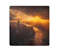 ODAWA Panno autoadesivo 35,1 x 35,1 cm tramonto skyline città multiuso panno avvolgente leggero pieghevole involucro per accessori fotocamera