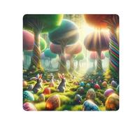 ODAWA Panno autoadesivo 45 x 45 cm colorato foresta coniglietti pasquali antigraffio panno magico autoadesivo per fotocamera, obiettivo, computer portatile