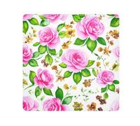 ODAWA Panno autoadesivo 55,1 x 55,1 cm acquerello rose foglie verdi lente Protector Wrapper Anti graffio attrezzature avvolge sacchetto di stoccaggio