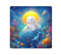 ODAWA Panno autoadesivo 55,1 x 55,1 cm, motivo: balena bianca, antigraffio, panno magico autoadesivo per fotocamera, obiettivo, computer portatile