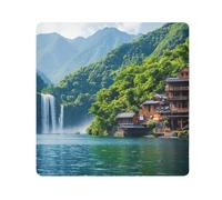 ODAWA Panno autoadesivo 55,1 x 55,1 cm paesaggio cascata multiuso panno magico autoadesivo panno magico per fotocamera, obiettivo, computer portatile