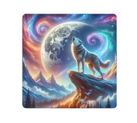 ODAWA Panno autoadesivo antigraffio per obiettivi, motivo: lupo ululante, galassia, luna, panno autoadesivo magico per fotocamera, obiettivo, computer portatile, 45 x 45 cm