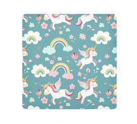 ODAWA Panno autoadesivo antigraffio per obiettivo della fotocamera, motivo: unicorno, 35 x 35 cm, colore: blu